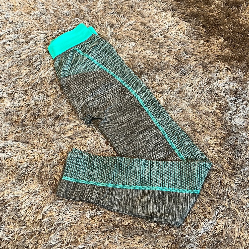 Grey and teal leggings